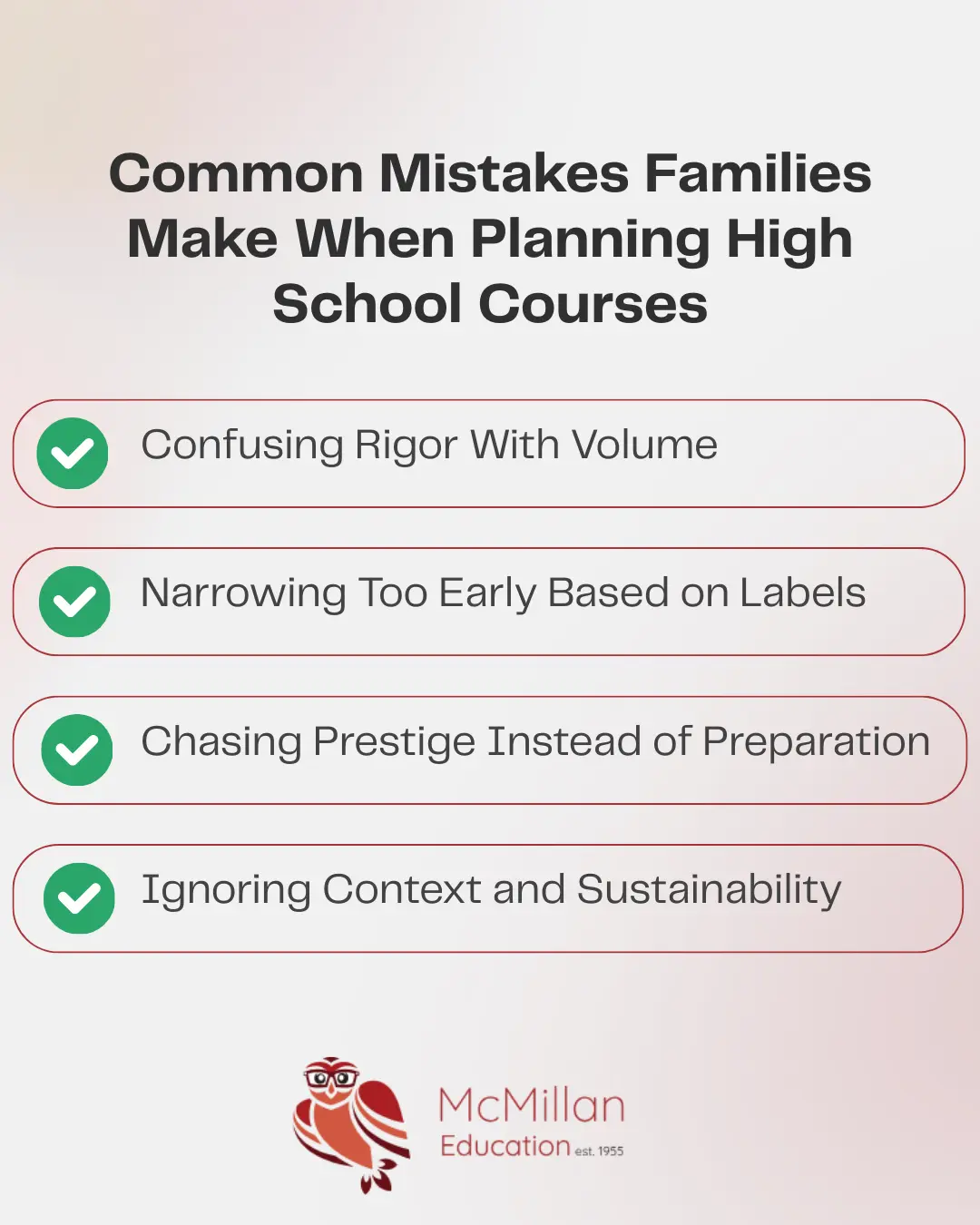 Common Mistakes Families Make When Planning High School Courses