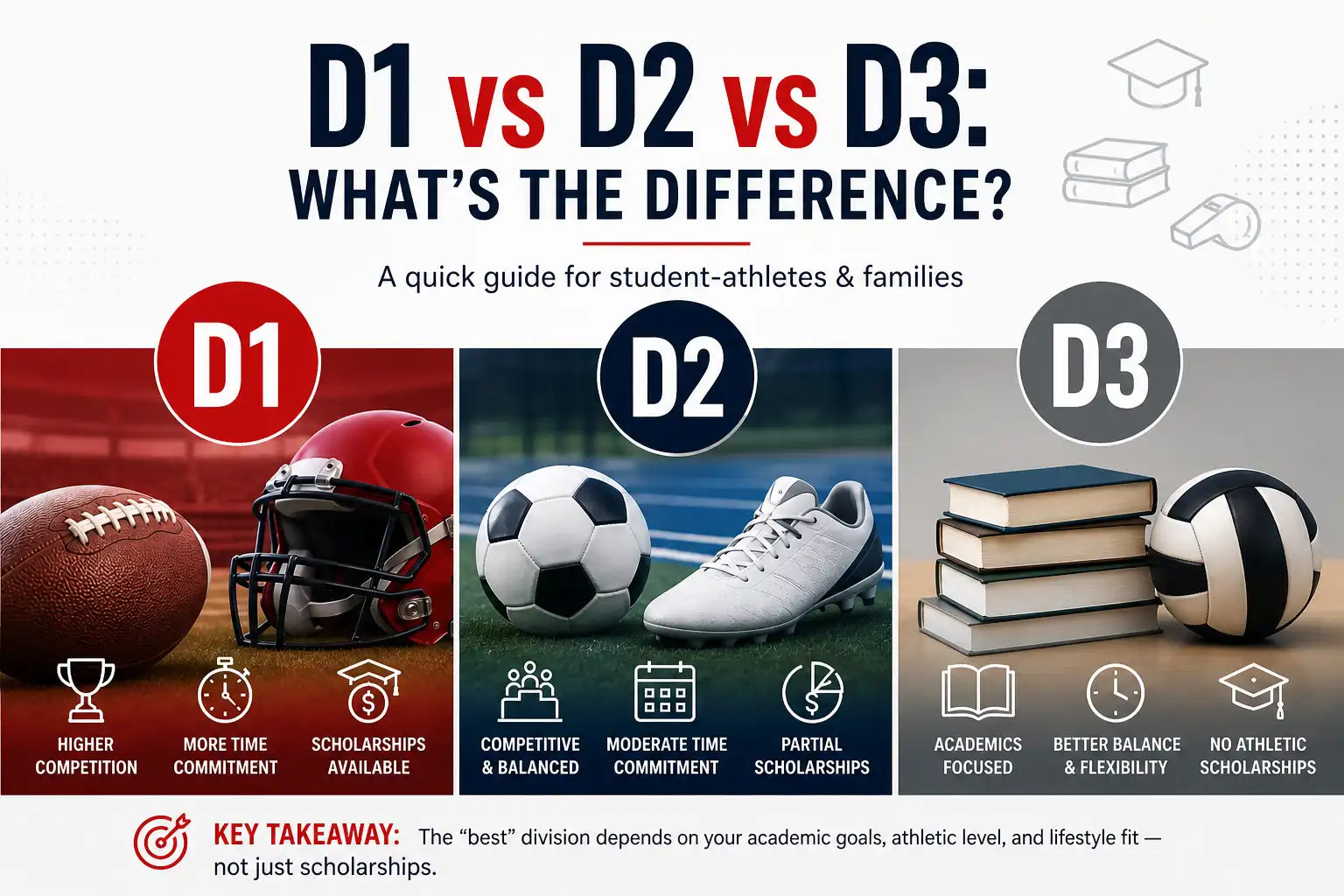 D1, D2, and D3 College Athletics Feature Image