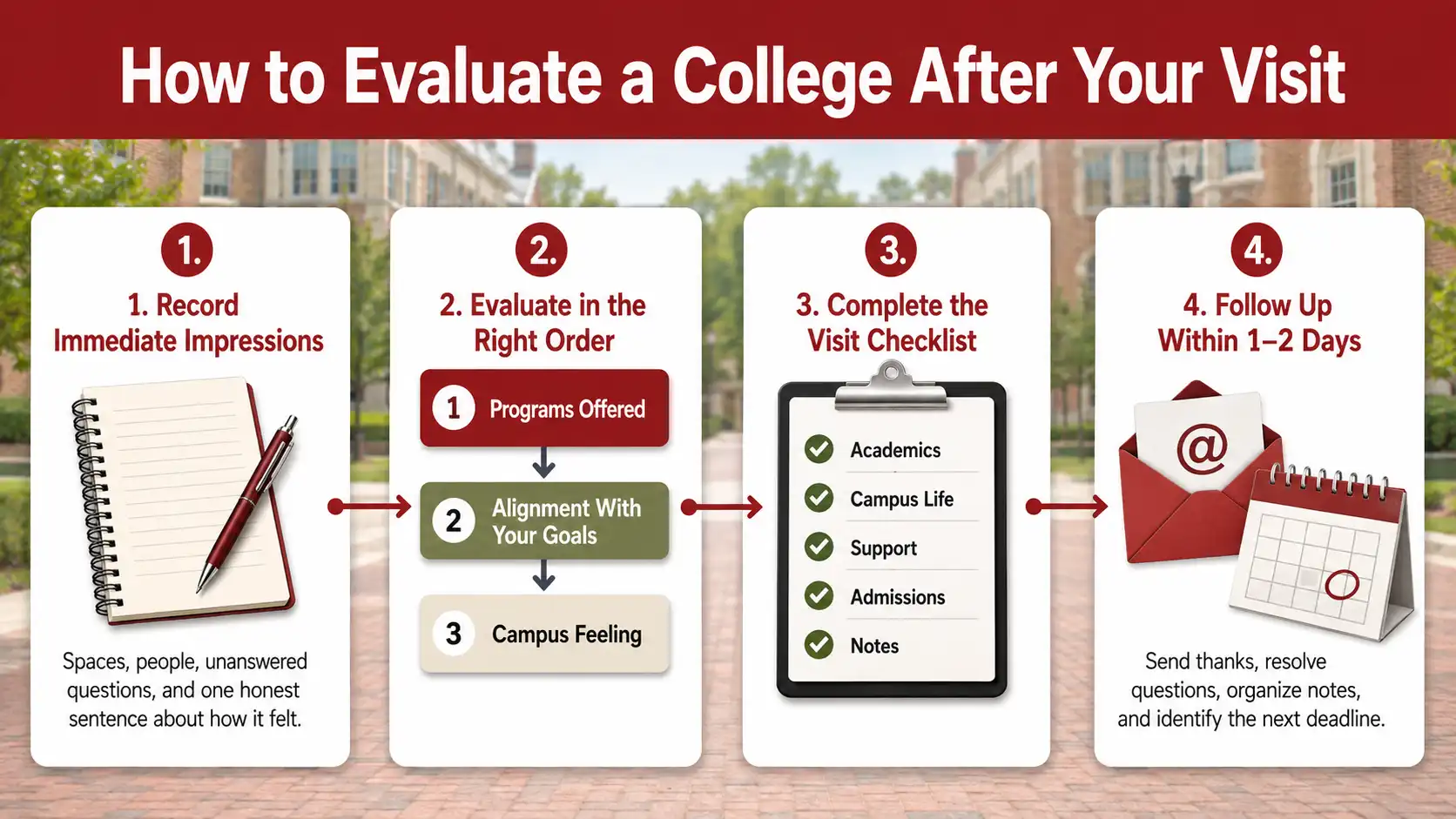 Evaluate a college after your visit