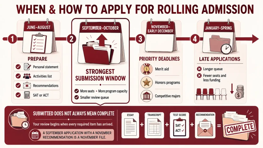 Rolling admission timing and completion guide