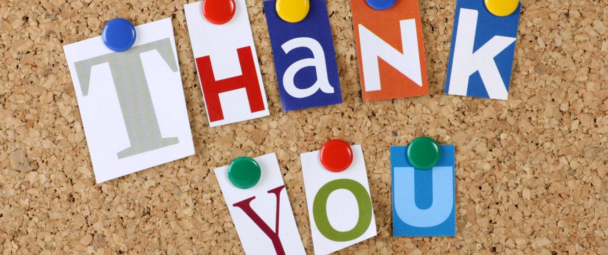 Thank You in cut out magazine letters